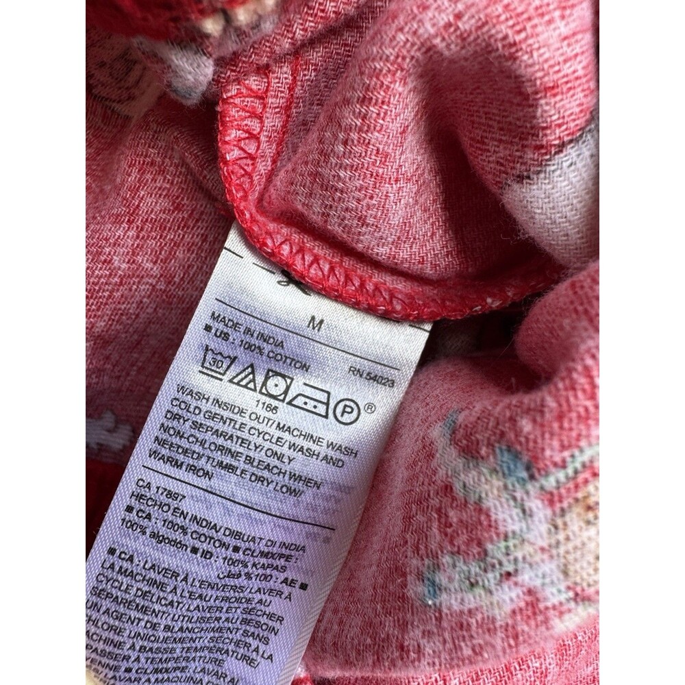 Old Navy Women's Flannel Pajama Pants Red Christmas Dog Graphic Drawstring M - Picture 8 of 8